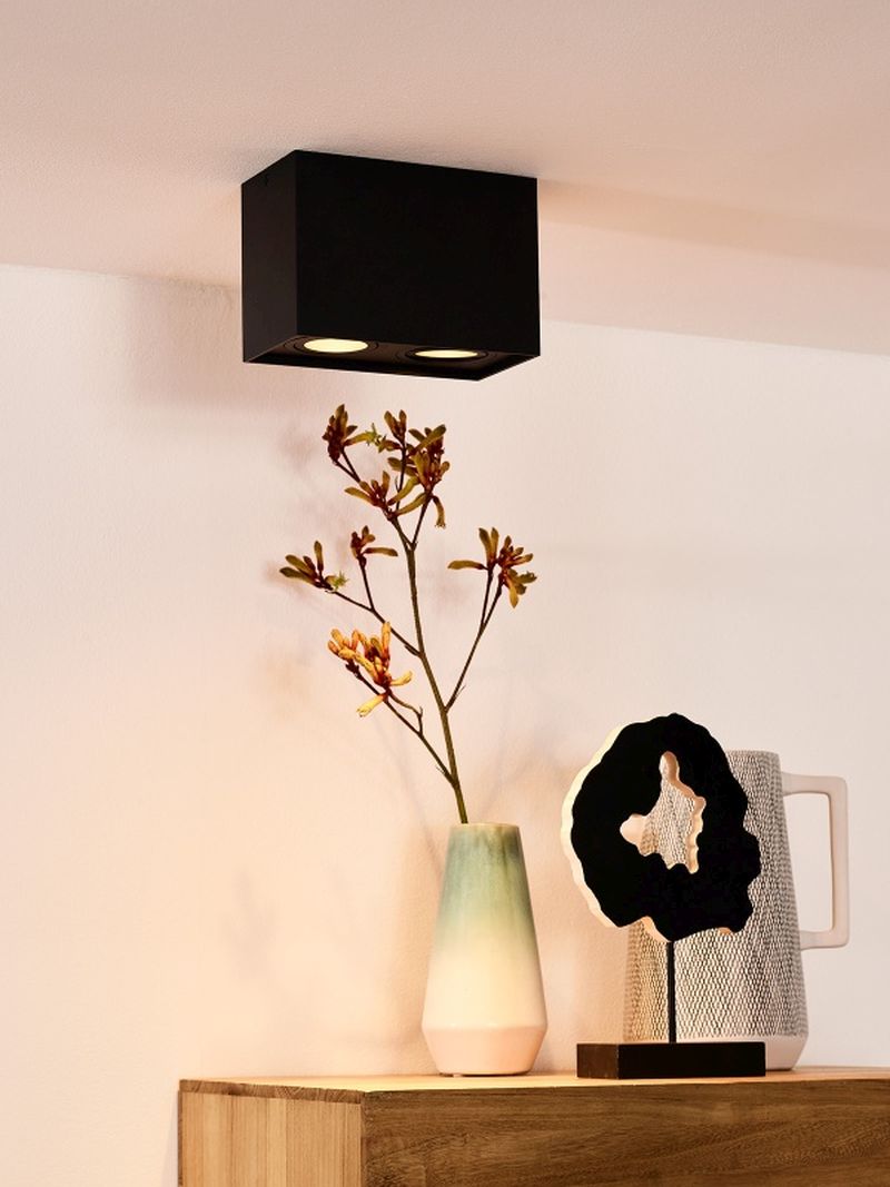 Lucide TUBE - Stropné bodové svietidlo - 2xGU10 - Čierne